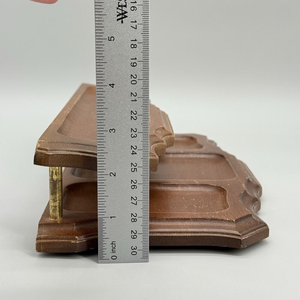 Vintage Wooden Dresser Desk Top Organizer 2 Tier Valet Mid Century 12 x 5.75 x 3 - Picture 9 of 9